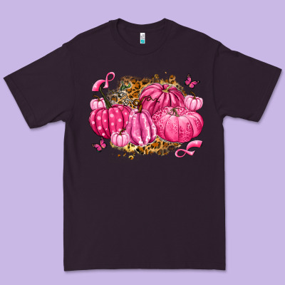 Breast Cancer Awareness Pink Pumpkins Premium Tee Designed By Lillyallendesigns