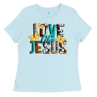 Baby Blue Love Like Jesus Ladies Tee - LillyAllenDesigns