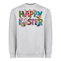 Heather Grey Western Happy Easter Heavyweight Sweatshirt - BundleAndBundleShop