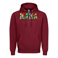 Burgundy floral animal print mama Zipper Hoodie - CowhideDigitalArt