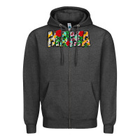 Charcoal Heather floral animal print mama Zipper Hoodie - CowhideDigitalArt