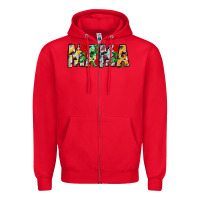 Red floral animal print mama Zipper Hoodie - CowhideDigitalArt