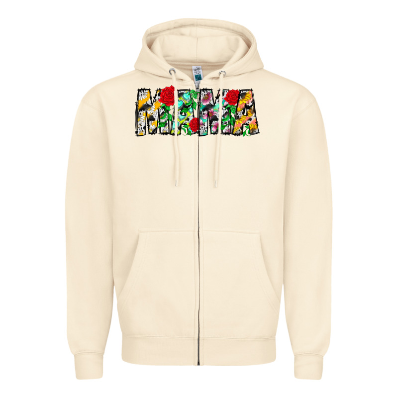 Floral Animal Print Mama Zipper Hoodie by CowhideDigitalArt | Teevron
