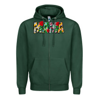 Sports Green floral animal print mama Zipper Hoodie - CowhideDigitalArt