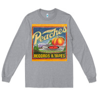Heather Grey peaches records and tapes Long Sleeve Tee - lanVoArt