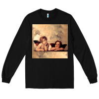 Black Hot Trend Angels Raphael Cupid Cherubs Art Valentine Angel Long Sleeve Tee - lanVoArt