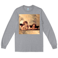 Heather Grey Hot Trend Angels Raphael Cupid Cherubs Art Valentine Angel Long Sleeve Tee - lanVoArt
