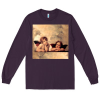 Plum Hot Trend Angels Raphael Cupid Cherubs Art Valentine Angel Long Sleeve Tee - lanVoArt