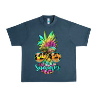 Midnight Navy tie dye pineapple, summer Urban Heavy Tee - JahusDesignShop