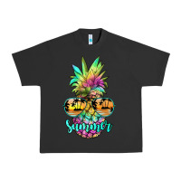 Pigment Black tie dye pineapple, summer Urban Heavy Tee - JahusDesignShop