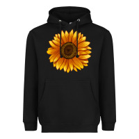 Black Soraya Sunflower Heavyweight Hoodie - LillyAllenDesigns