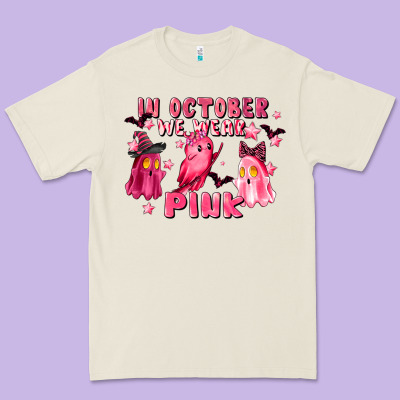 In October We Wear Pink Premium Tee Designed By Lillyallendesigns