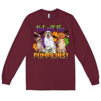 Burgundy pet all the pumpkins Long Sleeve Tee - CowGirlArtShop