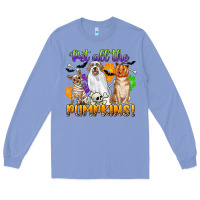 Colony Blue pet all the pumpkins Long Sleeve Tee - CowGirlArtShop