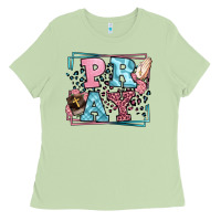 Matcha Pray leopard frame Ladies Tee - LillyAllenDesigns