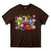 Chocolate Brown LGBTQ+ Pride Coffee Cups Heavy Core Tee - BundleAndBundleShop