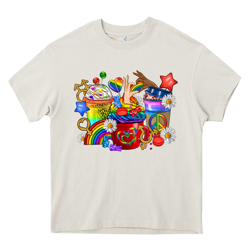 Lgbtq+ Pride Coffee Cups Heavy Core Tee by BundleAndBundleShop | Teevron