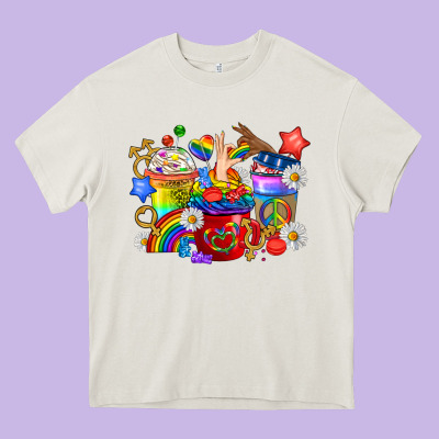 Lgbtq+ Pride Coffee Cups Heavy Core Tee Designed By Bundleandbundleshop