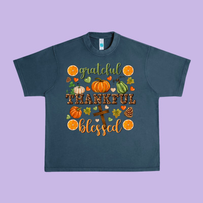 Grateful Thankful Blessed Urban Heavy Tee Designed By Nancycooperartshop