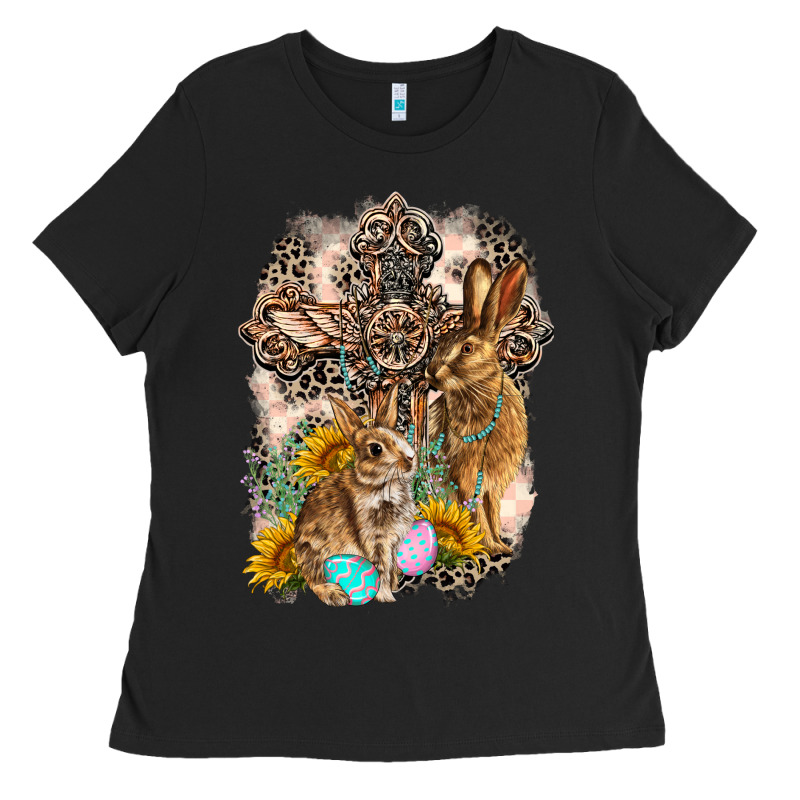 Western Rabbit With Crosses Ladies Tee by LillyAllenDesigns | Teevron