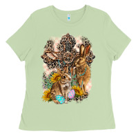 Matcha Western Rabbit with Crosses Ladies Tee - LillyAllenDesigns