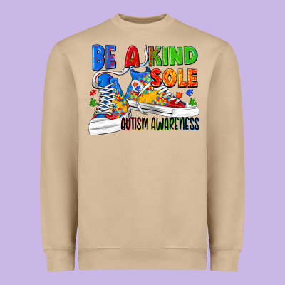 Be A Kind Sole Autism Awareness Heavyweight Sweatshirt Designed By Fadigitalartstudio