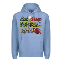 Colony Blue eat sleep football repeat Premium Hoodie - BundleAndBundleShop