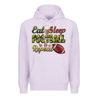 Lilac eat sleep football repeat Premium Hoodie - BundleAndBundleShop