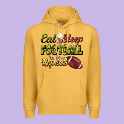 Eat Sleep Football Repeat Premium Hoodie Designed By Bundleandbundleshop