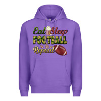 Purple eat sleep football repeat Premium Hoodie - BundleAndBundleShop