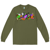 Army Green halloween nurse Long Sleeve Tee - CowGirlArtShop
