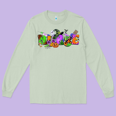 Halloween Nurse Long Sleeve Tee Designed By Cowgirlartshop