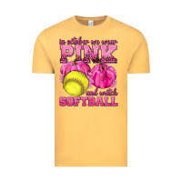 Vintage Mustard In October We Wear Pink and Watch Softball Vintage Tee - texasbilliewilder