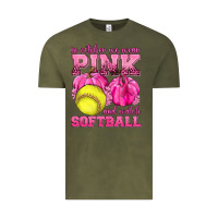 Vintage Olive In October We Wear Pink and Watch Softball Vintage Tee - texasbilliewilder