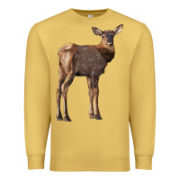 Antique Gold elk fawn deer Premium Sweatshirt - LillyAllenDesigns