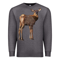 Charcoal Heather elk fawn deer Premium Sweatshirt - LillyAllenDesigns