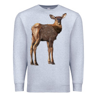 Heather Grey elk fawn deer Premium Sweatshirt - LillyAllenDesigns