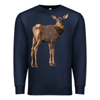 Navy elk fawn deer Premium Sweatshirt - LillyAllenDesigns