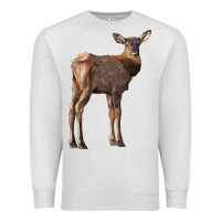 Oatmeal Heather elk fawn deer Premium Sweatshirt - LillyAllenDesigns