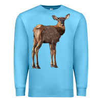 Ocean Blue elk fawn deer Premium Sweatshirt - LillyAllenDesigns