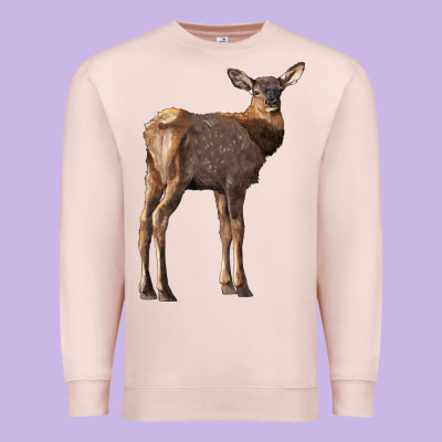 Elk Fawn Deer Premium Sweatshirt Designed By Lillyallendesigns