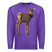 Purple elk fawn deer Premium Sweatshirt - LillyAllenDesigns