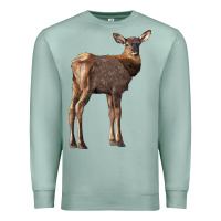 Seafoam elk fawn deer Premium Sweatshirt - LillyAllenDesigns