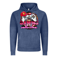Vintage Denim Gaming is my valentine Vintage Hoodie - HowdyJamesFarm