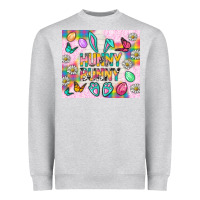 Heather Grey Hunny Bunny And Egg Easter Tumbler Heavyweight Sweatshirt - BundleAndBundleShop