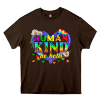 Chocolate Brown LGBTQ Pride Human Kind Be Both Heavy Core Tee - BundleAndBundleShop