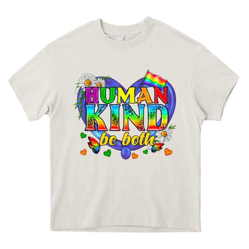 Lgbtq Pride Human Kind Be Both Heavy Core Tee by BundleAndBundleShop | Teevron