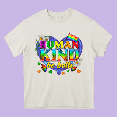 Lgbtq Pride Human Kind Be Both Heavy Core Tee Designed By Bundleandbundleshop