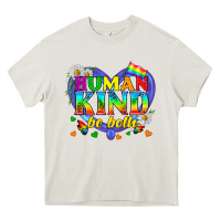 Cream LGBTQ Pride Human Kind Be Both Heavy Core Tee - BundleAndBundleShop