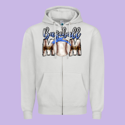 Baseball Mom Zipper Hoodie Designed By Cowhidedigitalart